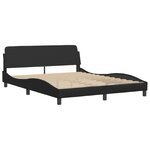 vidaXL Cadre de lit avec lumières LED noir 160x200 cm similicuir