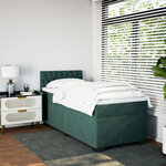 vidaXL Sommier à lattes de lit avec matelas Vert foncé 100x200 cm