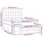 vidaXL Sommier à lattes de lit avec matelas Marron foncé 140x200 cm