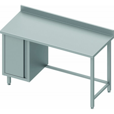 Table inox professionnelle avec porte a gauche - gamme 700 - stalgast -  - acier inoxydable1600x700 x700x100mm