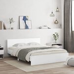 vidaXL Cadre de lit avec tête de lit et LED blanc 150x200 cm