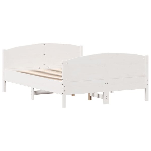 vidaXL Cadre de lit sans matelas blanc 140x200 cm bois de pin massif