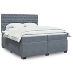 vidaXL Sommier à lattes de lit et matelas Gris foncé 200x200cm Velours
