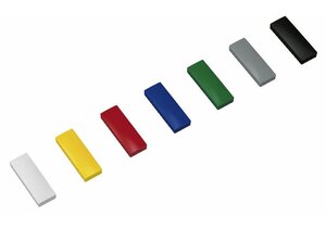 Boite de 10 Aimants MAULsolid 54x19 mm Puiss. 1 kg Assorti MAUL