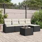 vidaXL Ensemble de canapé de jardin 5 pièces avec coussins en rotin synthétique brun