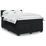vidaXL Sommier à lattes de lit avec matelas Noir 140x190 cm Velours
