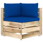 vidaXL Salon de jardin 10 Pièces avec coussins Bois imprégné de vert