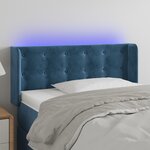 vidaXL Tête de lit à LED Bleu foncé 93x16x78/88 cm Velours