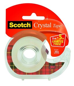 Ruban adhésif Crystal Clear 600 sur Dévidoir 19 mm x 30 m SCOTCH