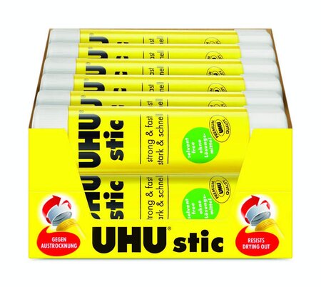 Lot de 12 bâtons de colle blanche UHU de 8,2 gr