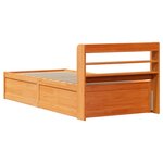 vidaXL Cadre de lit et tête de lit cire marron 100x200 cm bois de pin