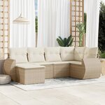 vidaXL Salon de jardin avec coussins 6 Pièces beige résine tressée