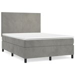 vidaXL Sommier à lattes de lit et matelas Gris clair 140x200cm Velours