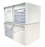 Pack de 4 boîtes aux lettres 1 porte - 2x "Bord de mer" - 2x "Blanc ivoire"