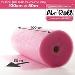 Lot de 20 rouleaux de film bulle d'air largeur 100cm x longueur 50m  - gamme air'roll antistatique