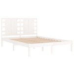 vidaXL Cadre de lit Blanc Bois massif 135x190 cm Double