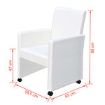 vidaXL Chaises à manger lot de 2 blanc similicuir