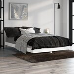 vidaXL Cadre de lit Blanc 120x190 cm bois d'ingénierie