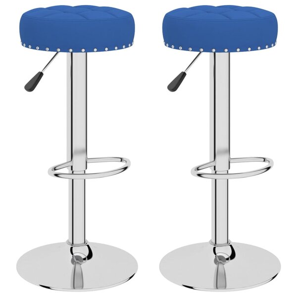 vidaXL Tabourets de bar lot de 2 bleu tissu