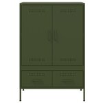 vidaXL Buffet haut vert olive 68x39x101 5 cm acier laminé à froid