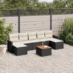 vidaXL Salon de jardin 8 Pièces avec coussins noir résine tressée
