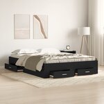 Lit vidaXL avec tiroirs Chêne Noir 135x190 cm Bois d'ingénierie