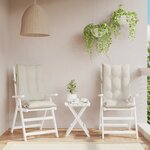 vidaXL Coussins de chaise à dossier haut lot de 2 crème tissu oxford