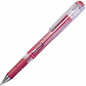 Roller encre gel métallique Hybrid Gel Grip DX Rouge x 12 PENTEL