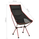 vidaXL Chaise de camping pliable PVC et aluminium Noir