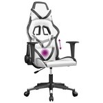 vidaXL Chaise de jeu de massage Blanc et noir Similicuir