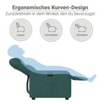 vidaXL Fauteuil inclinable électrique Vert foncé Tissu
