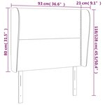 vidaXL Tête de lit avec oreilles Gris foncé 93x23x118/128 cm Tissu