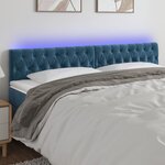 vidaXL Tête de lit à LED Bleu foncé 180x7x78/88 cm Velours