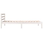 vidaXL Cadre de lit Bois de pin massif 90x190 cm Blanc simple