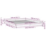 vidaXL Cadre de lit à LED cire marron 140x190 cm bois de pin massif