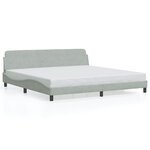 vidaXL Cadre de lit sans matelas gris clair 200x200 cm velours