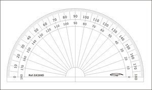 Rapporteur 1/2 cercle degrés Ø 10 cm