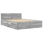 vidaXL Cadre de lit avec tête de lit sonoma gris 140x190 cm