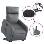 vidaXL Fauteuil inclinable électrique gris similicuir