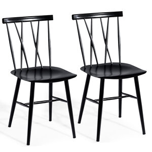 Lot de 2 chaises de salle à manger en métal lot de 2 chaises de cuisine modernes avec haut dossier et siège incurvé embouts antidérapants noir 20_0004892