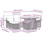 Ensemble de Canapés de Jardin vidaXL de 7 pièces avec Coussins Beige en Poly Rattan