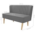 vidaXL Canapé 117 x 55 5 x 77 cm Tissu Gris clair