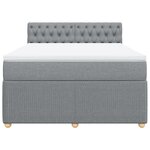 vidaXL Sommier à lattes de lit avec matelas Gris clair 160x200cm Tissu