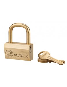 THIRARD - Cadenas à clé Nautic laiton extérieur anse laiton 55mm 3 clés - THIRARD