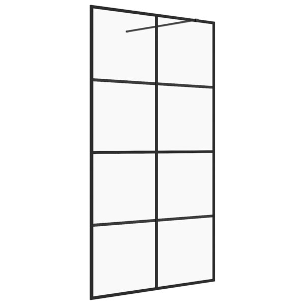 vidaXL Paroi de douche avec verre ESG transparent 115x195 cm Noir