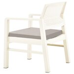 vidaXL Salon de jardin 3 Pièces avec coussins Plastique Blanc