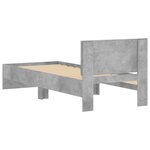 vidaXL Cadre de lit avec tête de lit gris béton 90x200 cm