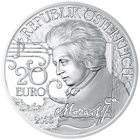 Pièce de monnaie 20 euro Autriche 2016 argent BE – Mozart (la légende)