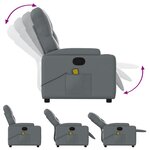 vidaXL Fauteuil de massage inclinable Gris Similicuir