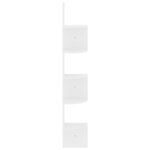 vidaXL Étagère d'angle murale blanc brillant 19x19x123 cm